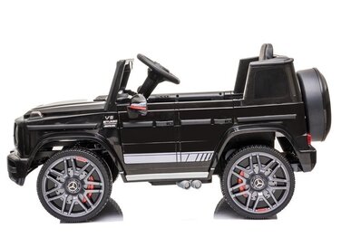Дитячий електромобіль Mercedes G63 AMG з шкіряним сидінням та пультом керування, чорний
