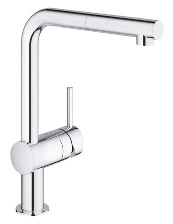 Змішувач кухонний GROHE Minta з висувним душем, поворотний на 360°, економія води, хром (32168000)