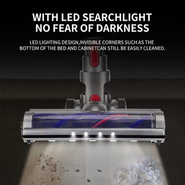 Електрощітка для пилососа Dyson V7/V8/V10/V11/V15 з підсвіткою, для твердих підлог і килимів з коротким ворсом