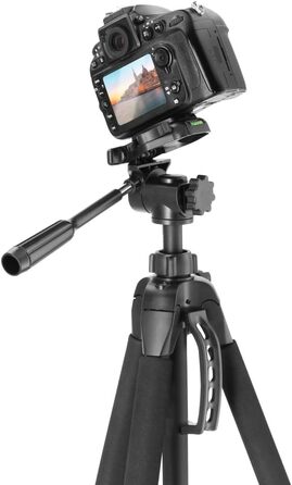 Hama штатив для камери Action 165 3D, легкий фотоштатив 61-165 см, трипод з 3D-головкою, тримачем для смартфона, для дзеркальних камер Canon/Nikon/Sony, чорний