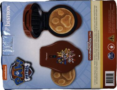 Вафельниця Paw Patrol, міні-вафельниця для дітей, офіційна ліцензія, діаметр 10 см, червона, для дня народження, Великодня та Різдва