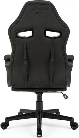 Ігрове крісло SENSE7 Knight, ергономічне, з регульованою поперековою подушкою, гойдалкою, м'якими підлокітниками, тканинне, для комп'ютера, офісу, чорне-сіре, до 120 кг