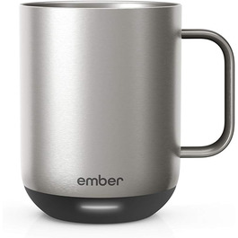 Розумна чашка Ember Smart Mug 2 з регулюванням температури, 295 мл, керування через додаток, акумулятор 1,5 години, LED-дисплей, нержавіюча сталь, оновлений дизайн