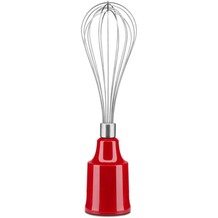 Погружний блендер KitchenAid 5KHBV83EER Empire Red з насадками: подрібнювач, вінчик, мірний стакан 700 мл, захист посуду, 180 Вт