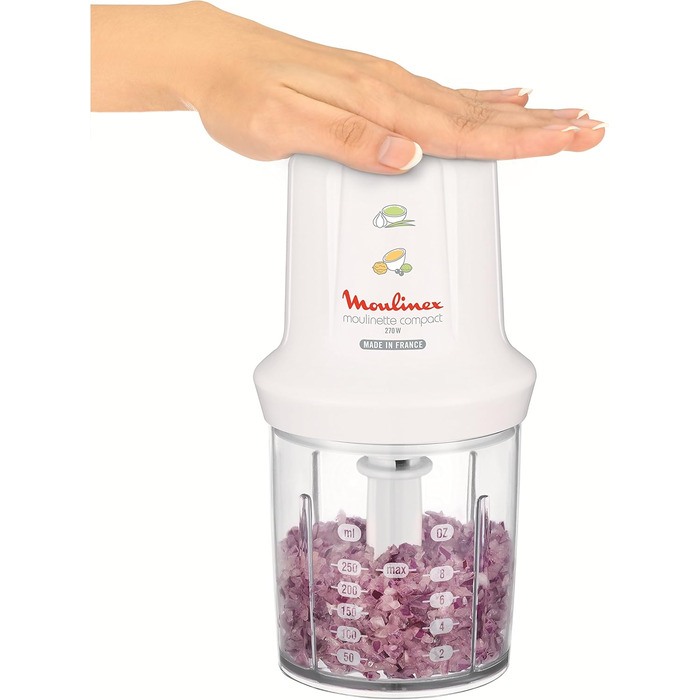 Подрібнювач Moulinex Mini Chopper Elektro Moulinette DJ300110 - компактний, 270 Вт, білий