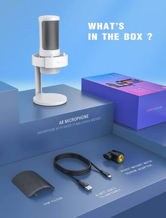 USB мікрофон FIFINE для ПК, ігровий, для стрімінгу, подкастів та студії, з RGB підсвіткою, кнопкою вимкнення звуку, роз'ємом для навушників і поп-фільтром, сумісний з PS4, PS5, Mac