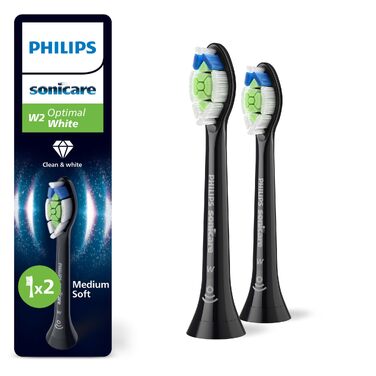 Смінні насадки для електричної зубної щітки Philips Sonicare W2 Optimal White, чорні, 8 шт, HX6068/88