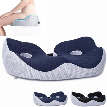 Ортопедична подушка для сидіння XOPOZON Outfany Ergoseat з пам'яттю форми для офісного крісла, авто, проти болю у куприку та сідничному нерві