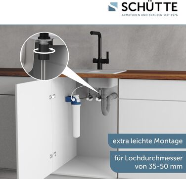 Кухонний змішувач SCHÜTTE 99805 AQUASTAR PRO 3-в-1 з системою фільтрації води від вапна та важких металів, чорний