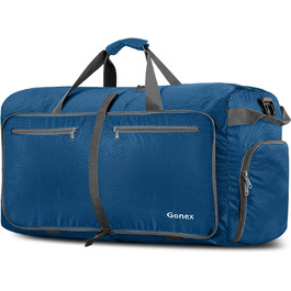Складана дорожня сумка Gonex 150 л, легка спортивна сумка для подорожей, тренажерного залу, відпочинку, темно-синя