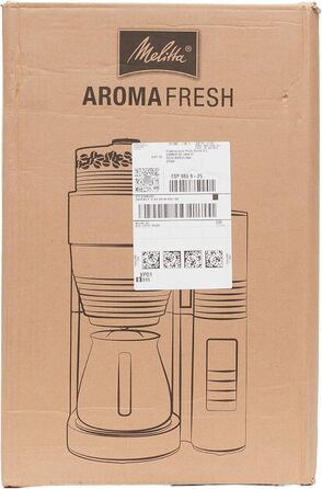 Кавоварка Melitta AromaFresh X з млинком, фільтр-кавоварка з скляним глечиком і захистом від капання, до 10 чашок, чорна/срібляста