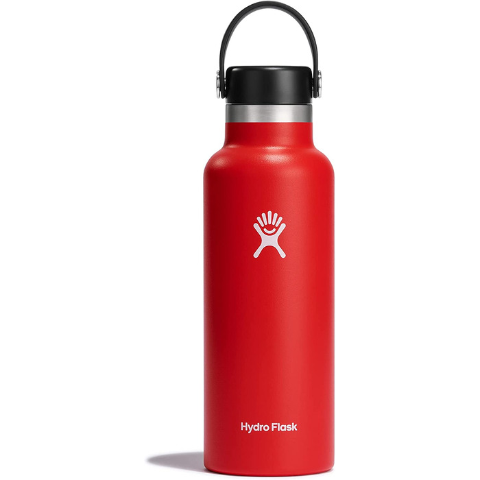 Термобутилка HYDRO FLASK 532 мл з нержавіючої сталі, ізольована спортивна пляшка з герметичною кришкою Flex, для води, маленький отвір, придатна для миття в посудомийці, колір Goji
