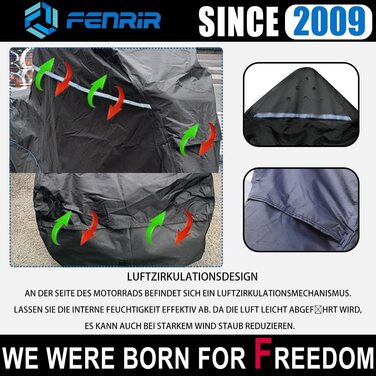 Чохол для мотоцикла FENRIR 265x110x130 см, водонепроникний для Cruiser/Touring, підходить до GL1800 Gold Wing, K1600GT, K1600B, R18, Electra Glide, Road King, Road Glide, Street Glide, для вулиці