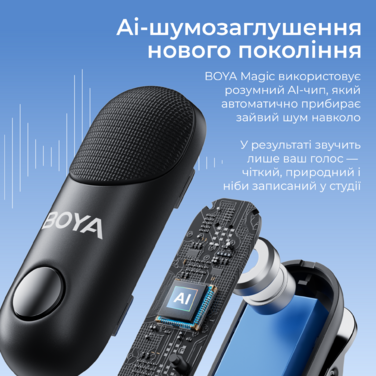 Бездротовий мікрофон BOYA Magic-07 Type-C Black