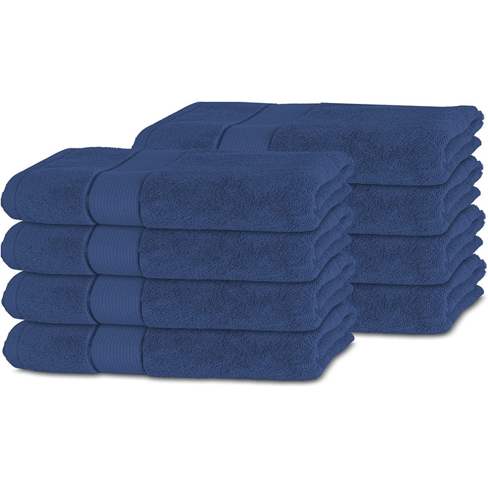 Набір рушників BANANALU 8 шт 100% бавовна 50x100 см, 450 г/м², темно-синій Twilight Blue, висока якість