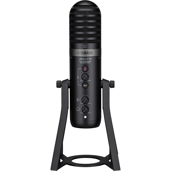 Yamaha AG01 USB-мікрофон для стрімінгу, конденсаторний, високоякісний звук, для Windows, Mac, iOS, Android, чорний
