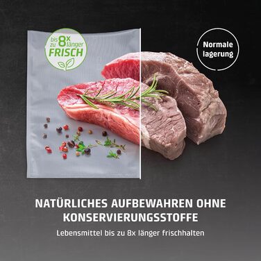 Вакууматор CASO VC10 для продуктів харчування, пристрій для вакуумування з 30 см швом та набором із 10 пакетів