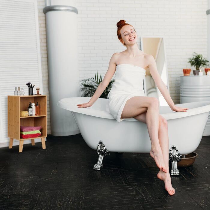 Бамбукова книжкова полиця Relaxdays, 2 секції, відкритий шафа, 70x40x35 см, регульована полиця, підлогова, натуральний колір, фіброва плита