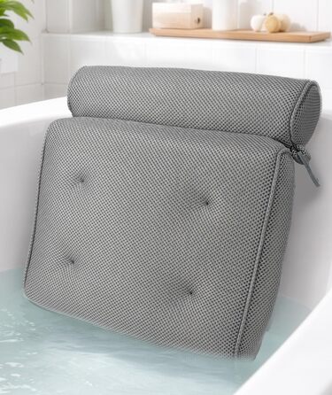 Подушка для ванни Everlasting Comfort з підголівником та підставкою для шиї, антиковзка, з присосками, швидковисихаюча сітка, стандартний розмір