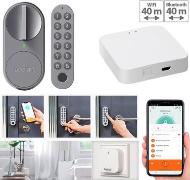 Розумний дверний замок VisorTech з PIN-кодом, відбитком пальця та Wi-Fi керуванням – електронний замок з сенсором для дверей