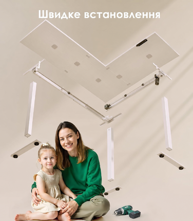 Офісний стіл OffiGo L-подібний, 160 x 120 см, регульована висота, електричний, кутовий, ергономічний, білий