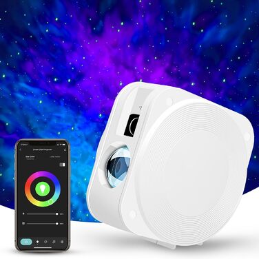 Проєктор зоряного неба PANAMALAR Smart WiFi LED Galaxy для дітей з голосовим керуванням Alexa, таймером, нічник - подарунок на день народження, Різдво (SK23-Білий)