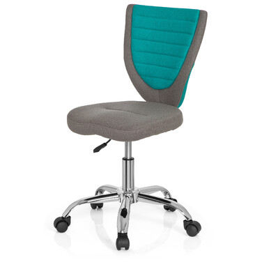Дитячий офісний стільчик Kiddy Comfort, тканина сірий/бірюзовий, hjh OFFICE