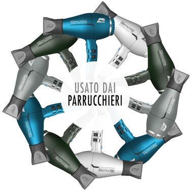 Професійний фен Parlux Digitalyon з дифузором MagicSense, цифровий, з іонізацією, легкий, потужний, виробництво Італія, сірий гліттер