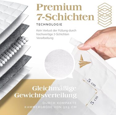 Важка ковдра Akroma Premium для сну та релаксації, 155x220 см, 12 кг, 100% бавовна (Oeko-Tex), антистрес терапевтична ковдра для дорослих, біла