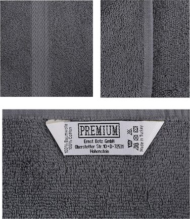 Набір рушників Betz Premium 10 шт., 100% бавовна, світло-блакитний і антрацитовий: 2 банних, 4 для рук, 2 для гостей, 2 рукавиці