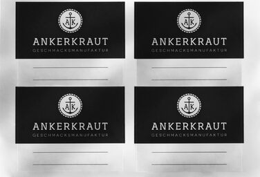 Набір скляних баночок Ankerkraut з корковою кришкою, 6 шт., 170 мл, з етикетками для спецій, трав, солодощів, подарунок для гостей, прозорі, тиснення