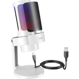 USB мікрофон FIFINE для ПК, ігровий, для стрімінгу, подкастів та студії, з RGB підсвіткою, кнопкою вимкнення звуку, роз'ємом для навушників і поп-фільтром, сумісний з PS4, PS5, Mac