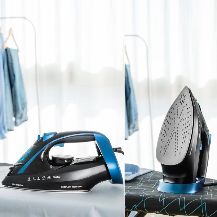 Паровий праска Cecotec IronHero H-3000 Ceramic, 3000 Вт, керамічна підошва XXL, потужний паровий удар 230 г/хв, резервуар 350 мл, система Cyclo Clean та Drip Block, автовимкнення