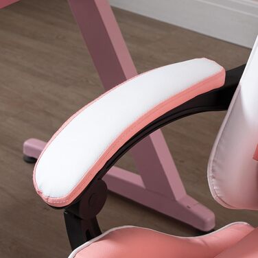 Ігрове крісло Vinsetto Ergonomic Gaming — ергономічний офісний стілець з підголівником, рожевий