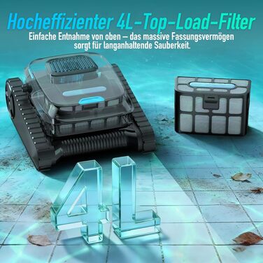 Робот-пилосос для басейну BOTLIFE PC10: Акумуляторний, бездротовий, для очищення дна та стін, до 170 м², з інтелектуальною навігацією та функцією підйому по стінах
