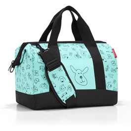 Дитяча дорожня сумка reisenthel Allrounder M Kids Mint із милим тваринним принтом, для дітей, з кріпленням на валізу
