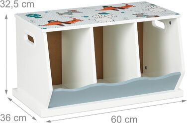 Дитяча книжкова полиця Relaxdays з малюнком собаки, 3 відділення, 32,5x60x36 см, для дівчаток і хлопчиків, МДФ, яскрава