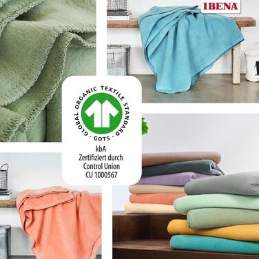 Ковдра Ibena Malaga Bio 150x200 см – 100% бавовна, темно-сіра, вироблено в Німеччині