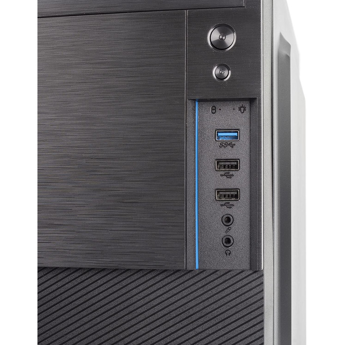 Компактний ATX корпус VulTech VCO-A1699 Rev 2.1, чорний, без блоку живлення, 2x USB 2.0, 1x USB 3.0