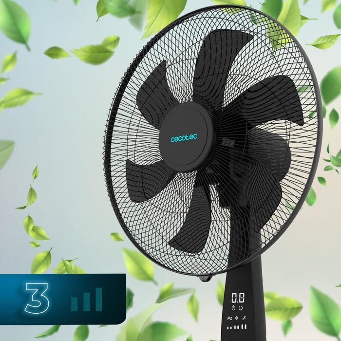 Вентилятор підлоговий Cecotec EnergySilence 610 Max Flow 70 Вт, діаметр 40 см, 4 швидкості, таймер 2 години, поворот 90°, регульований кут нахилу та висота, чорний