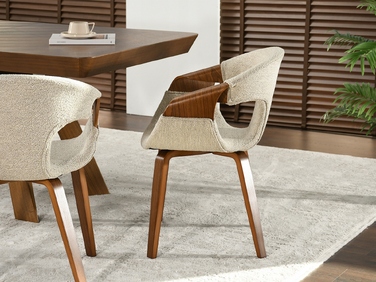 Стілець Mebel-Partner Kora, бежевий букле, горіх