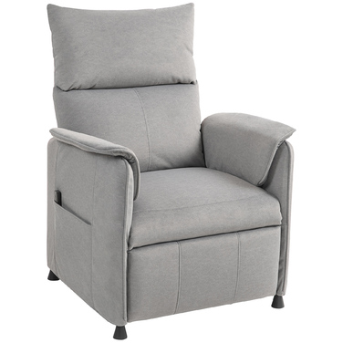 Реклайнер для електричного телевізора HOMCOM Recliner з функцією пам'яті, тихіший шум, функція відкидання Регульований реклайнер з імітацією Pet-Friendly Velvet, пульт дистанційного керування сірий