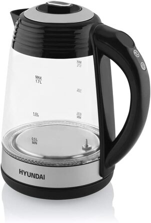 Електрочайник скляний HYUNDAI VK 780, 1.7 л, 2200 Вт, 7 температурних режимів, LED підсвітка, функція збереження тепла