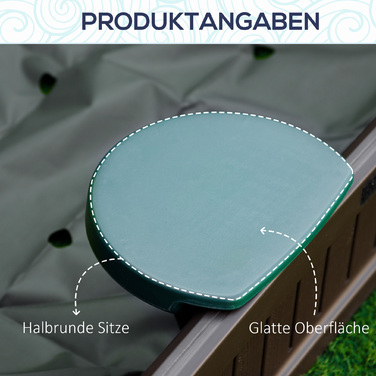 Сонячна пісочниця своїми руками з 3 місцями, HDPE, брезент, для дітей 3-12 років, Ø120x21см, коричневий, ідеально підходить для саду