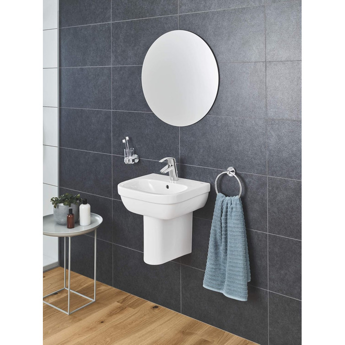 Змішувач для ванної кімнати Grohe Eurosmart, водозберігаючий, хром, з витяжною системою, 15 см, проста установка