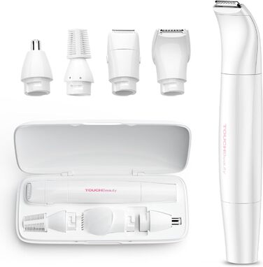 TOUCHBeauty 4-в-1 електричний тример для видалення волосся: бікіні, обличчя, брів, тіла, водонепроникний AG-1753EU