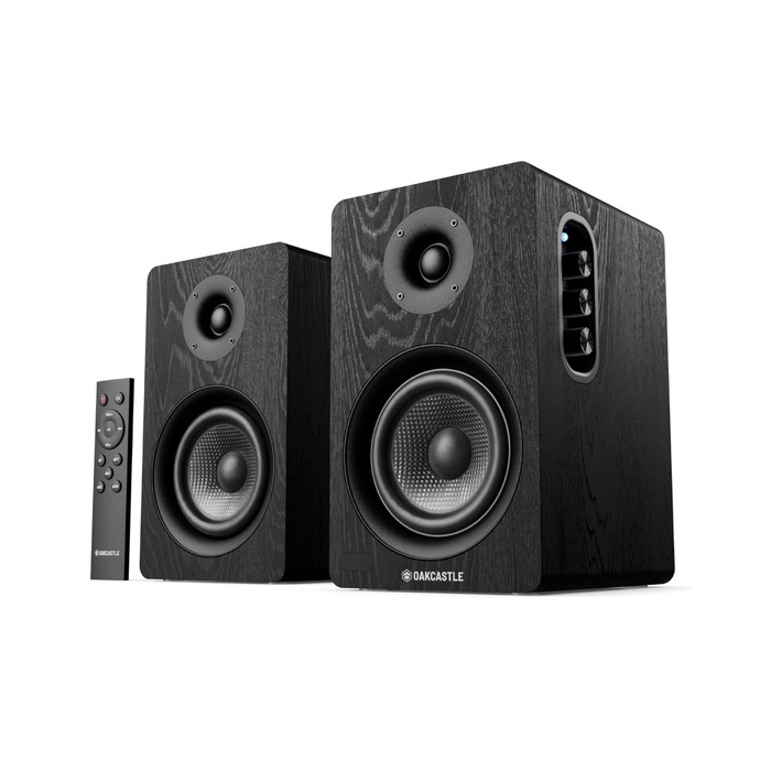 Акустична система Oakcastle BK100 Bluetooth 5.4, 60 Вт 2.0 полочні HiFi колонки для телевізора з HDMI ARC та ПК для геймінгу, з пультом керування (Чорний)