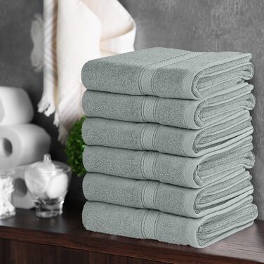 Рушники Utopia Towels з бавовни, набір 6 шт, 100% бавовна, ультрам'які та дуже всмоктуючі, 41x71 см, сірі