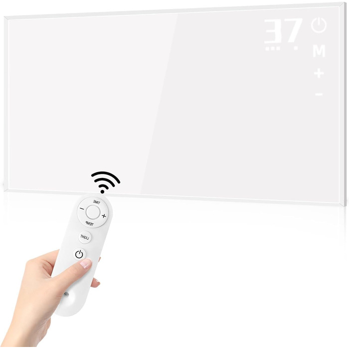Інфрачервовий нагрівач для стін Mursche 450W з термостатом, пультом дистанційного керування та Wi-Fi, електрообігрівач для дому, енергозберігаючий, з можливістю настінного монтажу