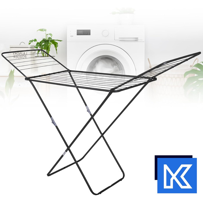 Сушарка для білизни KADAX, 180x55x101 см, металевий розкладний флюгельний стійка з протиковзкими ніжками